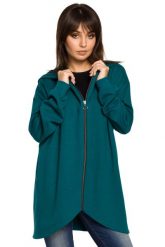 Zielona Bluza Asymetryczna z Kapturem. Zielone bluzy MOE, l, bez wzorów, z bawełny, z kapturem. Za 269.90 zł.