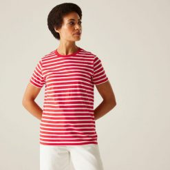 Koszulka turystyczna damska Bayletta. Czerwone bluzki Regatta, bez wzorów, z jersey, bez ramiączek. Za 137.50 zł.