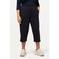 Damskie Spodnie dresowe 7/8 prosta nogawka elastyczny ściągacz. Niebieskie spodnie dresowe Ulla Popken, plus size, bez wzorów, z bawełny. Za 123.99 zł.