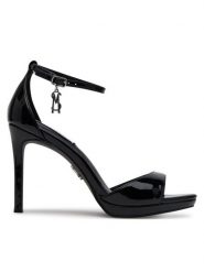 Steve Madden Sandały Evers Heeled s SM11003574 Czarny. Czarne sandały Steve Madden, bez wzorów, ze skóry, bez obcasa, na szpilce, bez zapięcia. Za 399.99 zł.