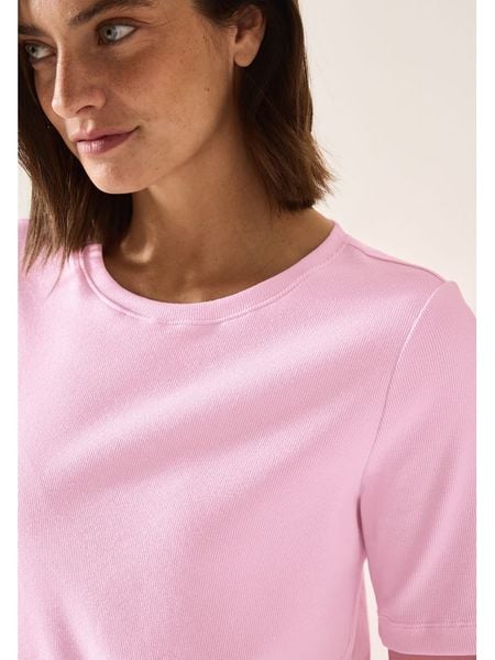 Cecil Koszulka w kolorze jasnoróżowym rozmiar: M. Różowe bluzki Cecil, m, bez wzorów, z bawełny, bez kołnierzyka, bez ramiączek. Za 65.69 zł.