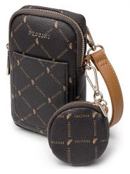 Puccini Torebka "Monogram" w kolorze czarnym na telefon - 11 x 19 x 4 cm rozmiar: onesize. Czarne torby na ramię Puccini, bez wzorów, z materiału, przez ramię, bez dodatków. Za 141.52 zł.