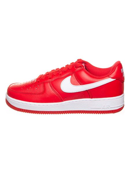 Nike Sportswear Skórzane sneakersy "Air Force 1 Low Retro" w kolorze czerwonym rozmiar: 40. Czerwone trampki Nike Sportswear, bez wzorów, bez zapięcia. Za 279.78 zł.