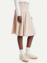 Lacoste Spódnica plisowana JF8319 Beżowy Regular Fit. Brązowe spódnice Lacoste, bez wzorów, z bawełny, plisowane. Za 704.99 zł.