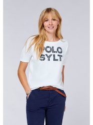 Polo Sylt Koszulka w kolorze białym rozmiar: L. Białe koszulki polo Polo Sylt, l, bez wzorów, z bawełny, bez kołnierzyka, bez ramiączek. Za 50.95 zł.