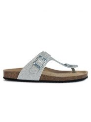 Geox Skórzane japonki "Brionia" w kolorze srebrnym rozmiar: 38. Szare klapki Geox, bez wzorów, z gumy, z otwartym noskiem, bez obcasa. Za 217.99 zł.