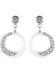 MENTHE À L'O Kolczyki-wkrętki z kryształami rozmiar: onesize. Białe kolczyki MENTHE À L'O, z kryształem, ceramiczne. Za 134.85 zł.