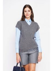 William de Faye Bezrękawnik w kolorze szarym rozmiar: 34. Szare swetry William de Faye, bez wzorów, ze splotem, bez ramiączek. Za 91.34 zł.