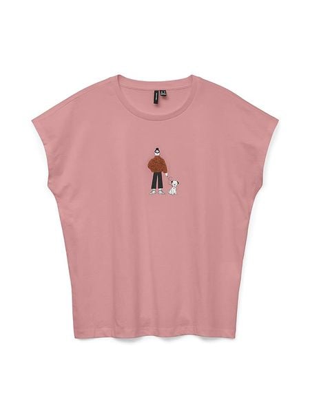 Vero Moda Koszulka w kolorze jasnoróżowym rozmiar: L. Różowe bluzki Vero Moda, l, bez wzorów, z bawełny, bez kołnierzyka, bez ramiączek. Za 48.05 zł.