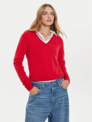 United Colors Of Benetton Sweter 1002D4488 Czerwony Regular Fit. Czerwone swetry United Colors of Benetton, xs, bez wzorów, z wełny, bez ramiączek. Za 149.99 zł.
