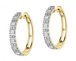 Kolczyki z żółtego złota z diamentami - koła - 0,52 ct - próba 585. Żółte kolczyki Apart, z diamentem, złote. Za 8,290.00 zł.