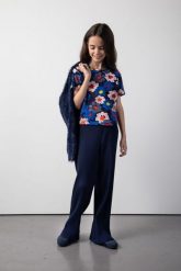 Legginsy prążkowane z długą nogawką. Niebieskie legginsy COCCODRILLO, s, bez wzorów, z materiału, długie. W wyprzedaży za 49.90 zł.
