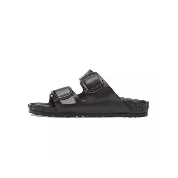 Klapki damskie Birkenstock Arizona. Czarne klapki Birkenstock, bez wzorów, z materiału, bez obcasa. Za 339.99 zł.