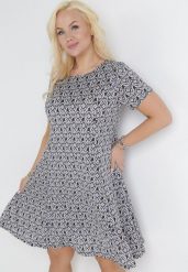 Czarno-Bezowa Sukienka Mini w Drobne Kwiaty Eudolla. Czarne sukienki Born2be, m, bez wzorów, bez kołnierzyka, bez ramiączek, mini, rozkloszowane. Za 54.99 zł.
