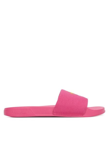 Calvin Klein Klapki Essential Slide Pride Cv Wn HW0HW03297 Różowy. Czerwone klapki Calvin Klein, bez wzorów, z materiału, bez obcasa. Za 153.99 zł.
