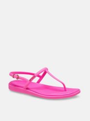 Crocs Japonki "Miami Thong" w kolorze różowym rozmiar: 39/40. Różowe klapki Crocs, bez wzorów, bez obcasa. Za 132.36 zł.