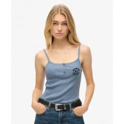 Istotny top cami z guzikami. Niebieskie bielizna sportowa Superdry, bez wzorów, z bawełny. W wyprzedaży za 117.70 zł.