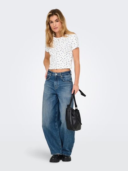 ONLY Koszulka w kolorze białym rozmiar: XS. Białe bluzki Only, xs, bez wzorów, bez kołnierzyka, bez ramiączek. Za 55.95 zł.