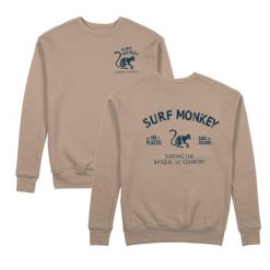Bluza Save the Ocean – Okrągły dekolt / Dorosły (Piaskowy). Brązowe bluzy SURF MONKEY, l, bez wzorów, z bawełny, bez kaptura. Za 309.95 zł.