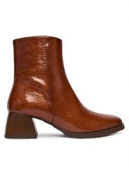 Hispanitas Botki HI254345 Brązowy. Brązowe botki Hispanitas, bez wzorów, ze skóry, bez obcasa, na słupku, bez zapięcia. Za 729.99 zł.