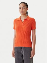 Tommy Hilfiger Polo Fine WW0WW41474 Pomarańczowy Regular Fit. Brązowe koszulki polo TOMMY HILFIGER, m, bez wzorów, z bawełny, bez kołnierzyka, bez ramiączek. Za 296.99 zł.