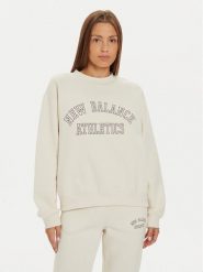 New Balance Bluza WT43516 Beżowy Relaxed Fit. Brązowe bluzy New Balance, m, bez wzorów, z bawełny, bez kaptura. Za 149.99 zł.