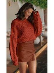 Milan Kiss Sweter w kolorze ceglastym rozmiar: L. Pomarańczowe golfy Milan Kiss, l, bez wzorów, z wełny, bez ramiączek. Za 131.74 zł.
