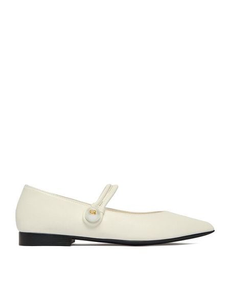 GINO ROSSI Baleriny CEO-ROSE-LT2512-72 Biały. Białe baleriny Gino Rossi, bez wzorów, ze skóry, bez obcasa. Za 349.99 zł.