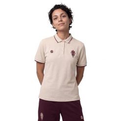 Damska lifestyle’owa piłkarska koszulka polo Siroko RSG Travel Polo Player W. Brązowe koszulki polo SIROKO, m, bez wzorów, z bawełny, bez kołnierzyka, bez ramiączek. Za 136.80 zł.