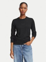 Guess Jeans Sweter W6BR01 Z1244 Czarny Regular Fit. Czarne swetry Guess Jeans, s, z aplikacjami, z jeansu, bez ramiączek. Za 349.99 zł.