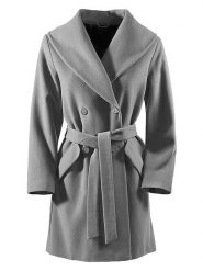 Heine Wełniany płaszcz w kolorze szarym rozmiar: 42. Szare płaszcze Heine, bez wzorów, z tkaniny, bez kaptura. Za 204.96 zł.