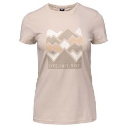 Damska Koszulka Z Krótkim Rękawem Lady Aldys. Brązowe bluzki Hi-tec, bez wzorów, sportowe, bez kołnierzyka, bez ramiączek. Za 67.99 zł.