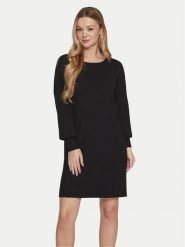 Vila Sukienka dzianinowa Cilja 14099478 Czarny Relaxed Fit. Czarne sukienki Vila, m, bez wzorów, z dzianiny, bez kołnierzyka, bez ramiączek. Za 119.99 zł.