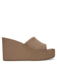 Calvin Klein Klapki Wedge 70 Sndl Canv Mg HW0HW03134 Beżowy. Brązowe klapki Calvin Klein, bez wzorów, z materiału, bez obcasa. Za 409.99 zł.