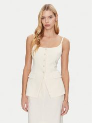 Simona Corsellini Top P25CPTO00801 Beżowy Slim Fit. Brązowe topy SIMONA CORSELLINI, bez wzorów, z syntetyku, bez kołnierzyka, bez ramiączek. Za 579.99 zł.