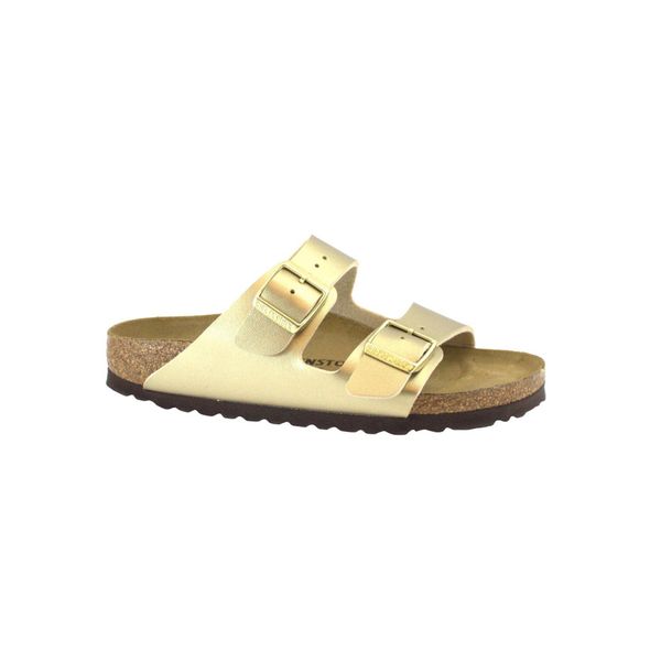 Klapki damskie Birkenstock Arizona BS. Żółte klapki Birkenstock, bez wzorów, z materiału, bez obcasa. Za 339.00 zł.