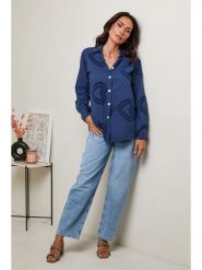 Le Monde du Lin Lniana bluzka w kolorze granatowym rozmiar: 34/36. Niebieskie bluzki Le Monde du Lin, bez wzorów, ze lnu, bez kołnierzyka, bez ramiączek. Za 121.99 zł.