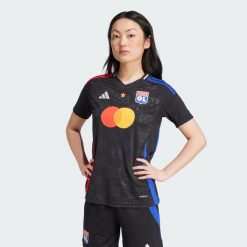 Koszulka Olympique Lyonnais 24/25 Away. Czarne bluzki Adidas, xl, bez wzorów, sportowe, bez kołnierzyka, bez ramiączek. Za 449.00 zł.