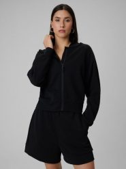 4F Bluza dresowa regular z modalem damska - czarna XXL. Czarne bluzy 4f, xxl, bez wzorów, z dresówki, z kapturem. Za 199.99 zł.