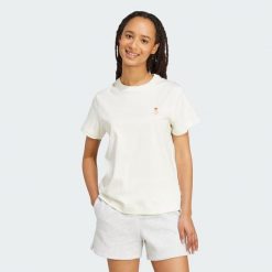 Koszulka z grafiką kota. Białe bluzki Adidas, xl, bez wzorów, z bawełny, sportowe, bez kołnierzyka, bez ramiączek. Za 149.00 zł.