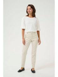 Kaffe Spodnie chino w kolorze kremowym rozmiar: 38. Brązowe spodnie materiałowe Kaffe, bez wzorów. Za 147.95 zł.