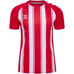 Koszulka Hummel Match striped. Białe bluzki Hummel, bez wzorów, sportowe, bez kołnierzyka, bez ramiączek. Za 194.00 zł.