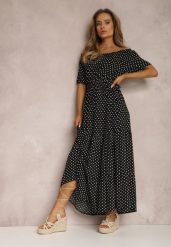Czarna Sukienka Kaliphanthe. Czarne sukienki Renee, l, bez wzorów, z materiału, bez kołnierzyka, bez ramiączek, maxi, rozkloszowane. Za 54.99 zł.