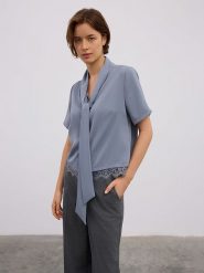 BGN Bluzka w kolorze antracytowym rozmiar: 34. Czarne bluzki BGN, bez wzorów, z koronki, bez kołnierzyka, bez ramiączek. Za 65.99 zł.