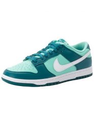 Nike Sportswear Skórzane sneakersy "Dunk Low" w kolorze turkusowym rozmiar: 40,5. Niebieskie trampki Nike Sportswear, bez wzorów, bez zapięcia. Za 462.29 zł.