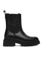 Nine West Sztyblety CEO-BASIMA-01 Czarny. Czarne botki Nine West, bez wzorów, z materiału, bez obcasa, na płaskiej podeszwie, bez zapięcia. Za 279.99 zł.