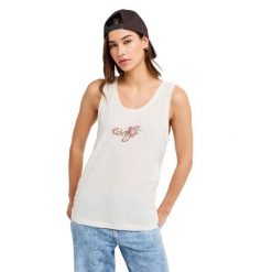 Vest Top damski DREAM OASIS. Białe topy Roxy, m, bez wzorów, z bawełny, bez kołnierzyka, bez ramiączek. Za 109.99 zł.
