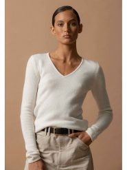 Perfect Cashmere Kaszmirowy sweter "Gaby" w kolorze białym rozmiar: S. Białe swetry Perfect Cashmere, s, bez wzorów, z kaszmiru, bez ramiączek. Za 484.31 zł.