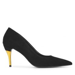 Szpilki GINO ROSSI. Czarne szpilki Gino Rossi, bez wzorów, bez obcasa, na szpilce, bez zapięcia. Za 349.99 zł.