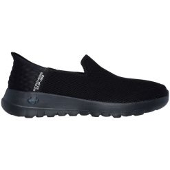 Buty sportowe damskie Skechers Go Walk Joy-Vela wsuwane SLIP-INS. Czarne obuwie sportowe Skechers, z dzianiny, bez zapięcia. Za 263.58 zł.